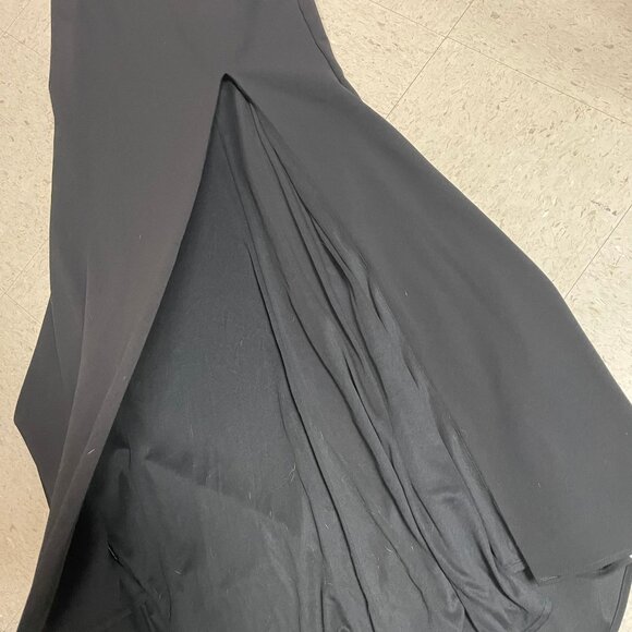 BHLDN Black Delice Crepe Off The Shoulder Evening Maxi Dress Slit - Picture 3 of 10